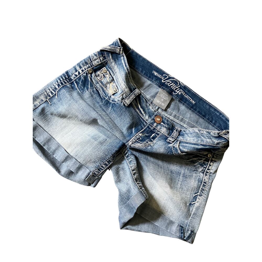 Vanity Iconic Cuffed Denim Shorts Size26